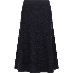 Blue Viscose Midi Skirt