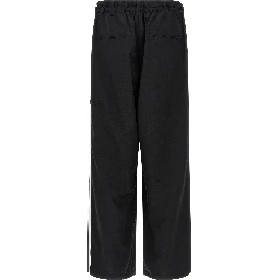 Black Polyester Casual Pants