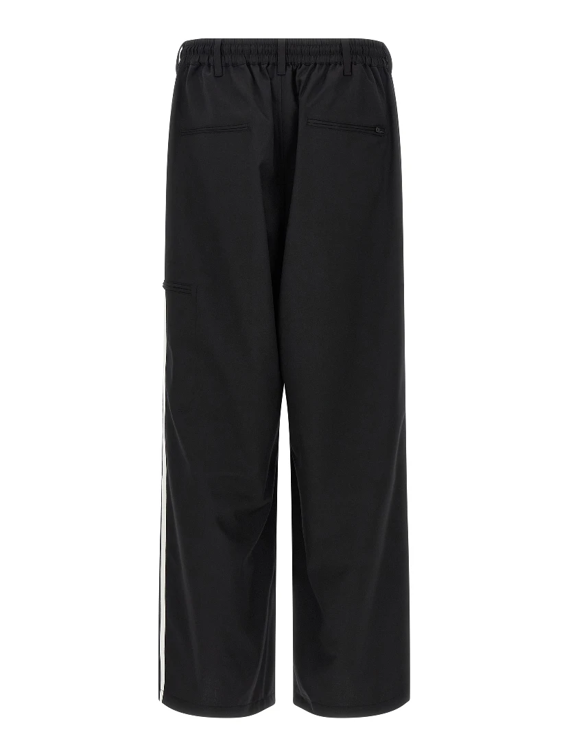 Black Polyester Casual Pants