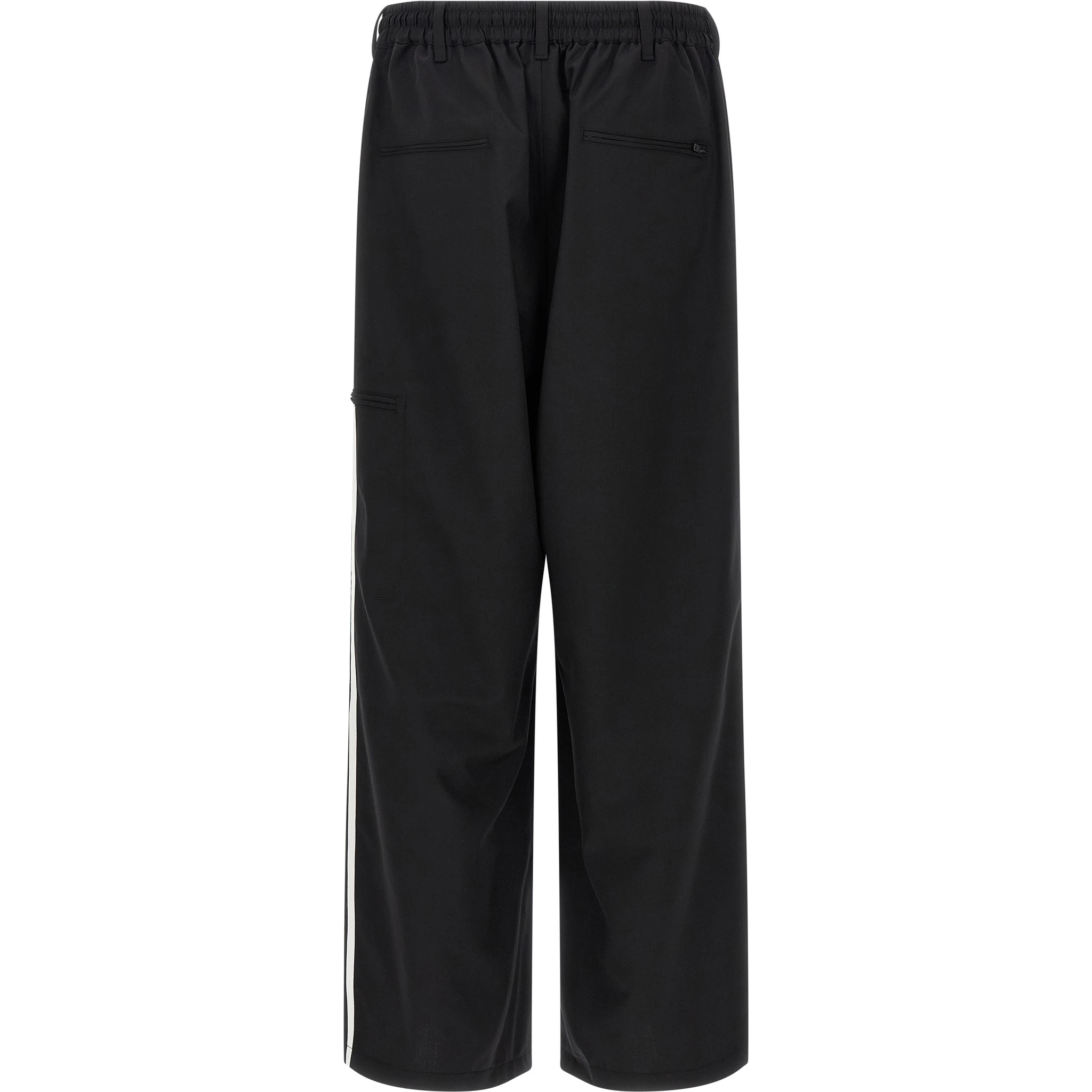 Black Polyester Casual Pants