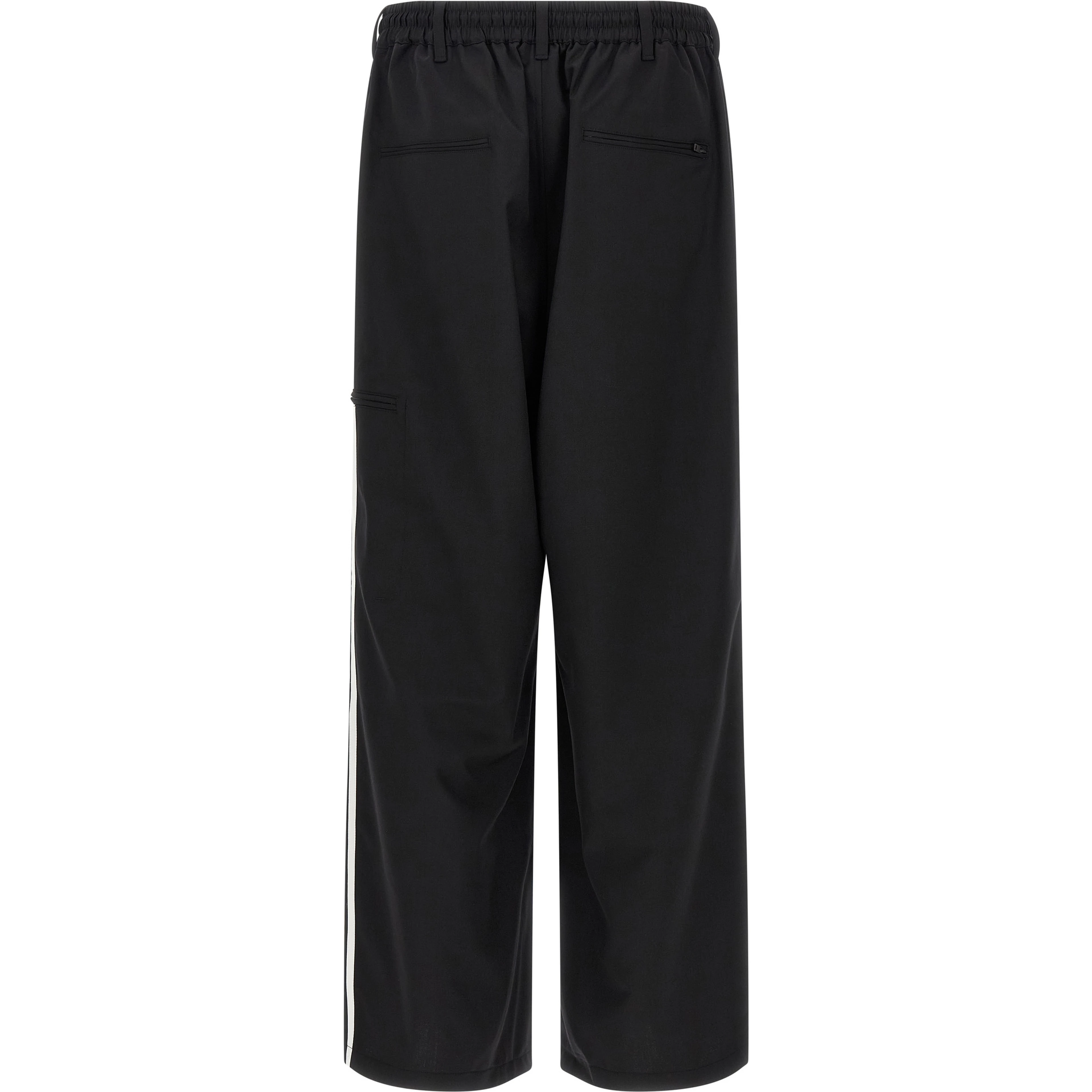 Black Polyester Casual Pants