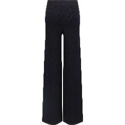 Blue Viscose Casual Pants