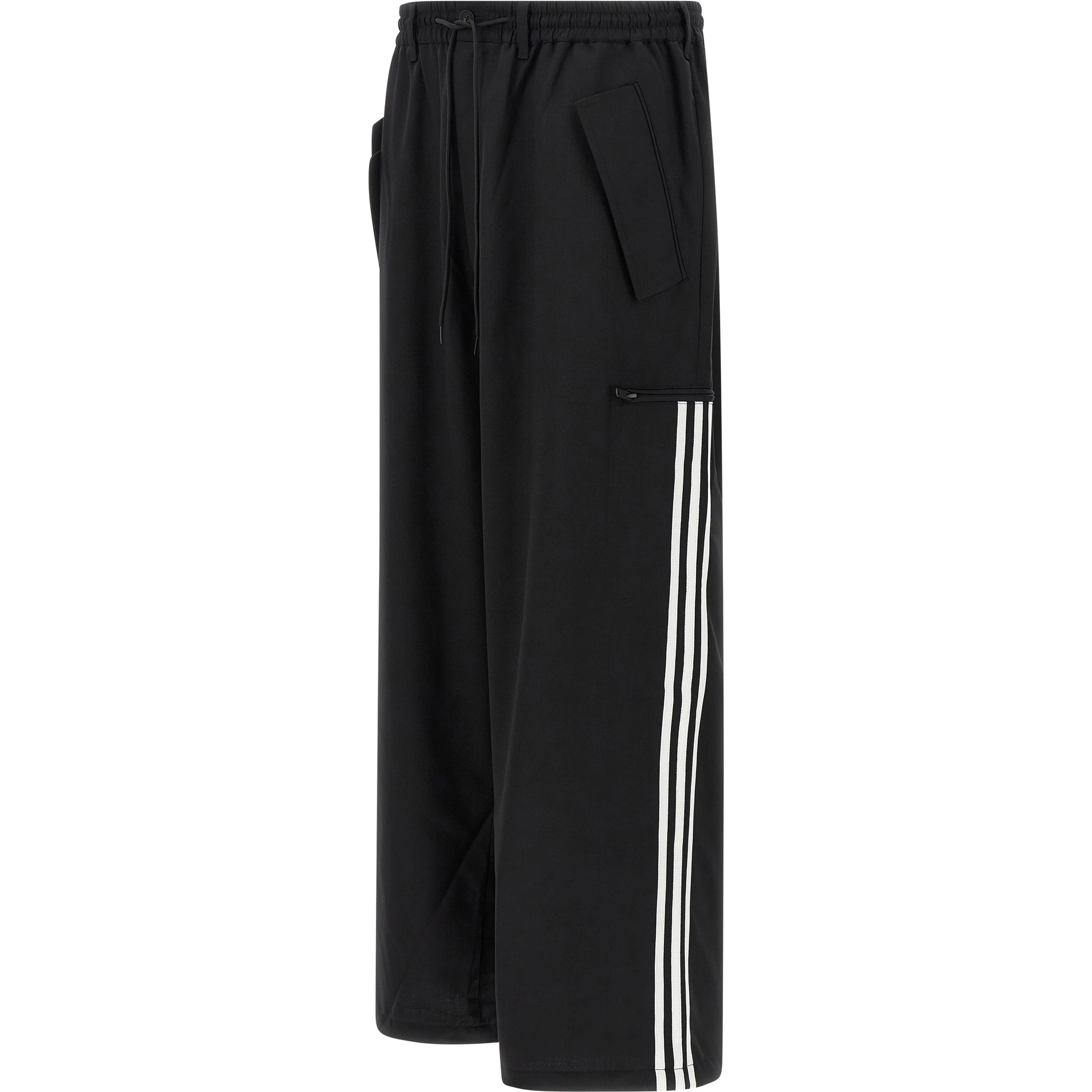 Black Polyester Casual Pants