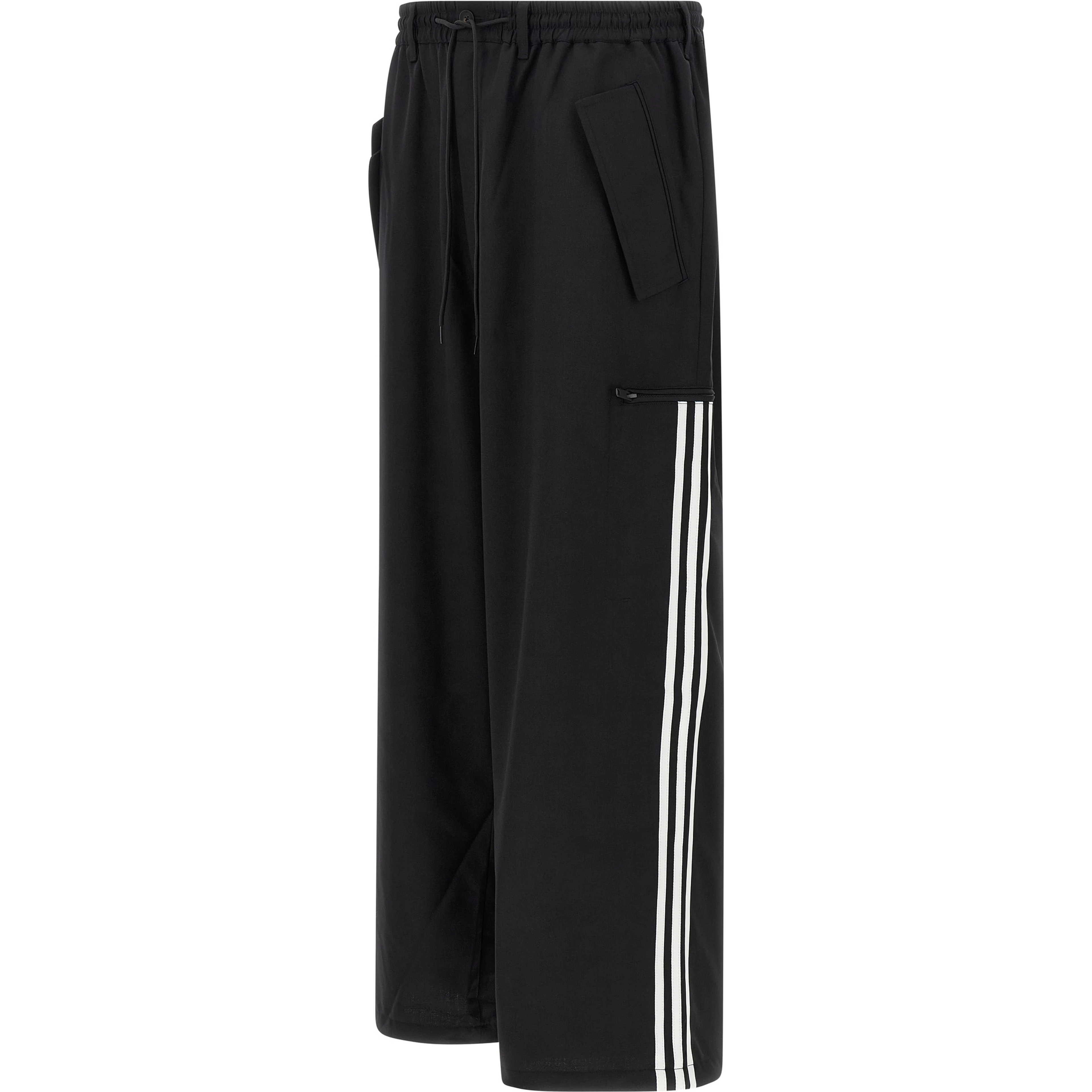 Black Polyester Casual Pants