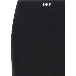 Black Polyamide Midi Skirt