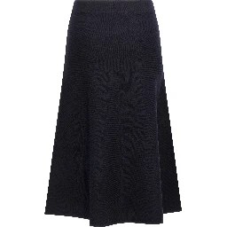 Blue Viscose Midi Skirt