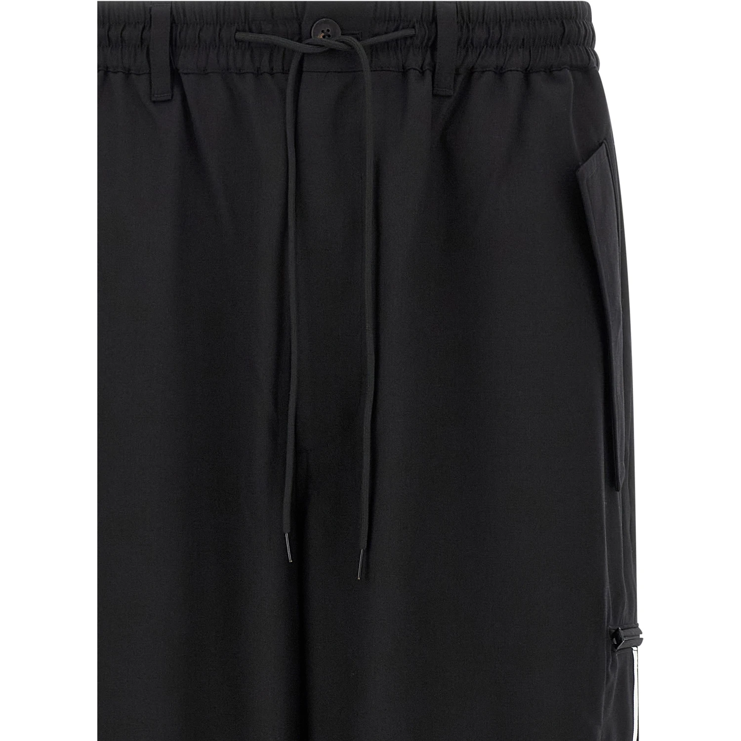 Black Polyester Casual Pants