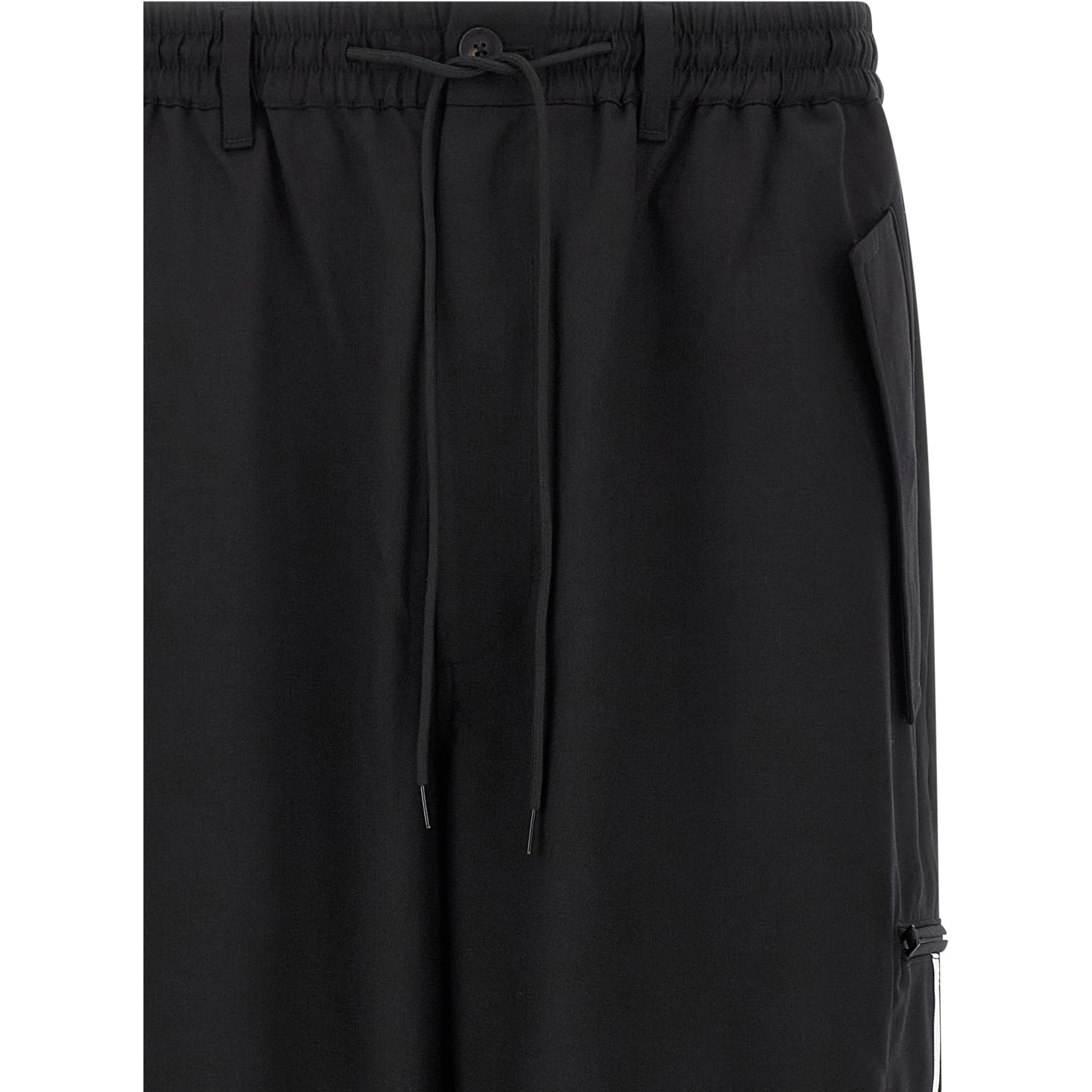 Black Polyester Casual Pants