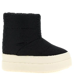 Bicolor Nylon Ankle Boots
