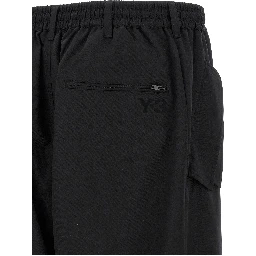 Black Polyester Casual Pants