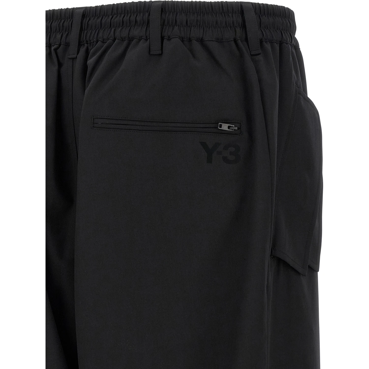 Black Polyester Casual Pants