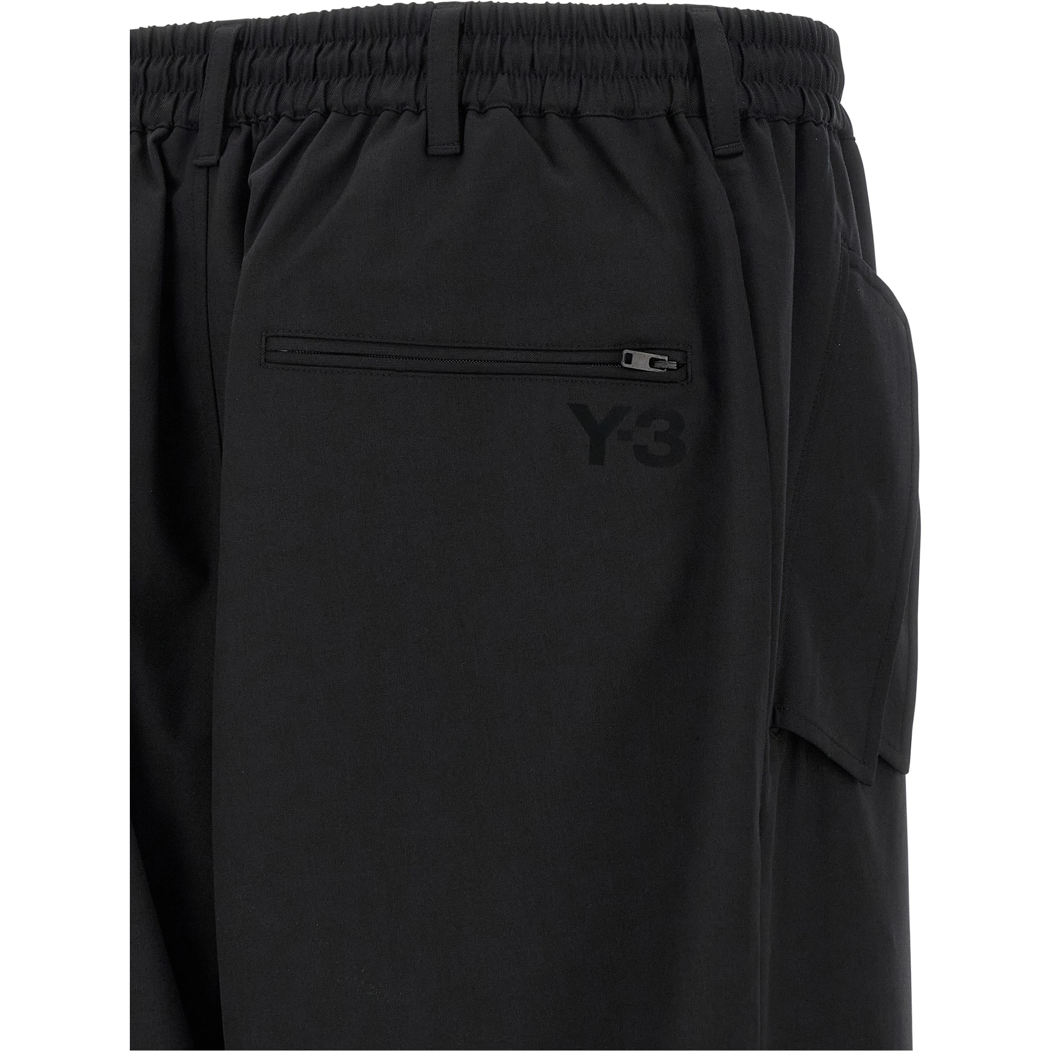 Black Polyester Casual Pants