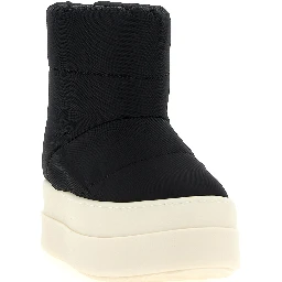 Bicolor Nylon Ankle Boots