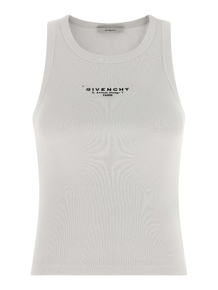 White Cotton Sleeveles T-Shirt
