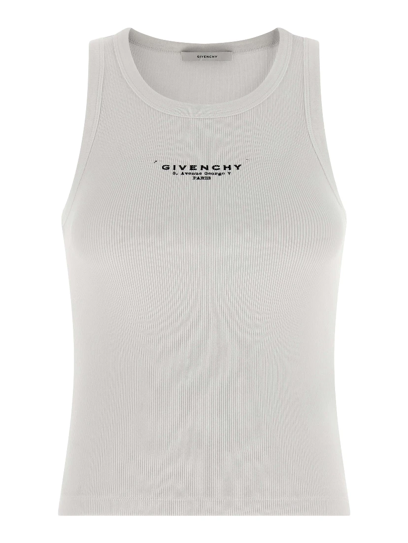White Cotton Sleeveles T-Shirt