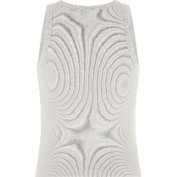 White Cotton Sleeveles T-Shirt