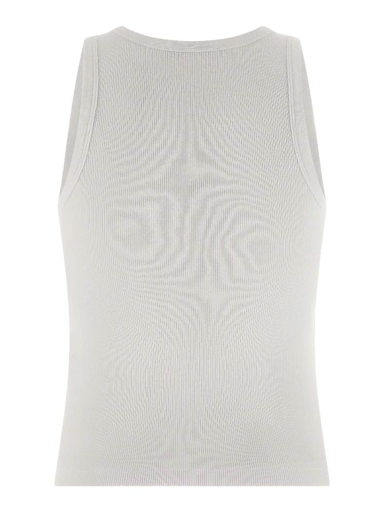 White Cotton Sleeveles T-Shirt alternative