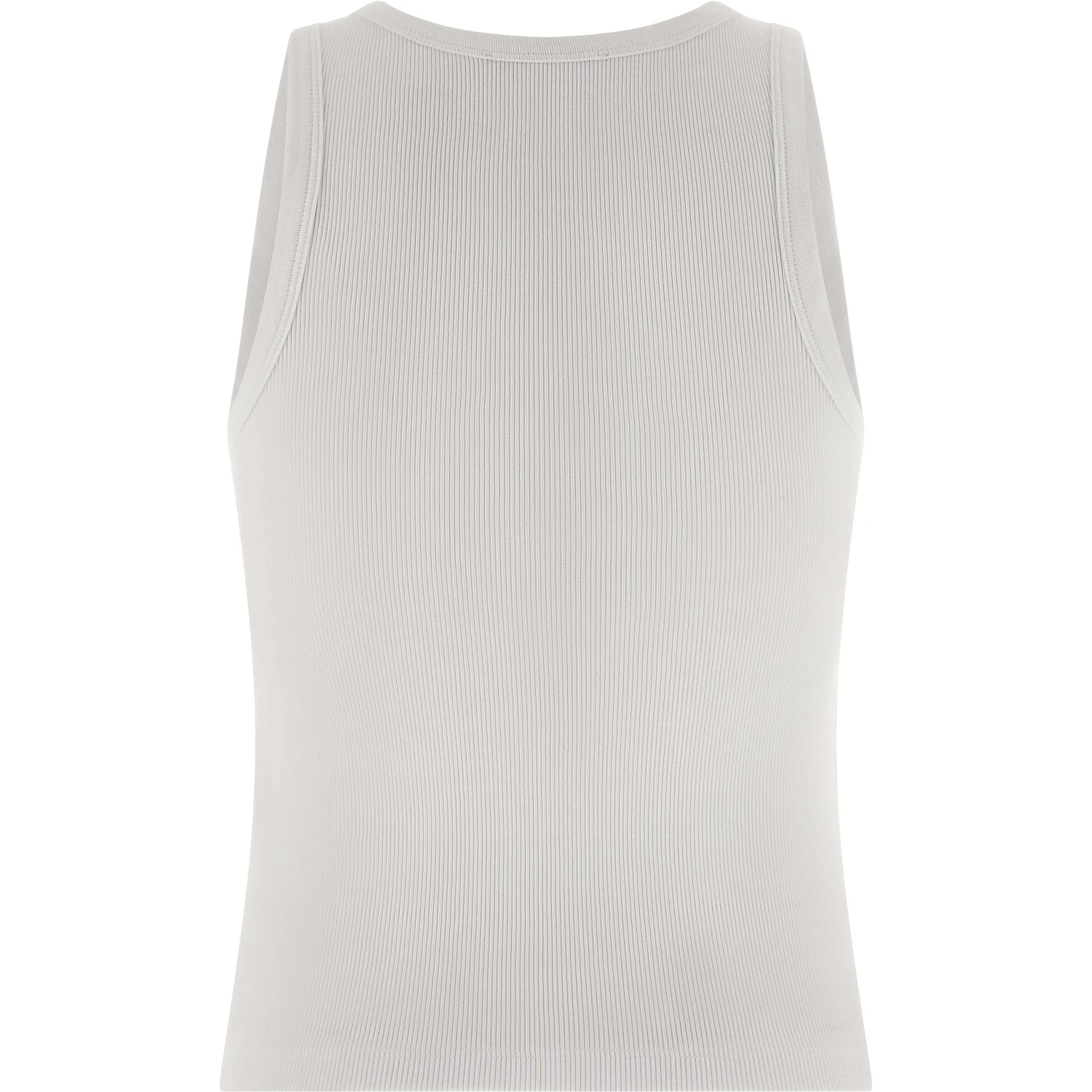 White Cotton Sleeveles T-Shirt