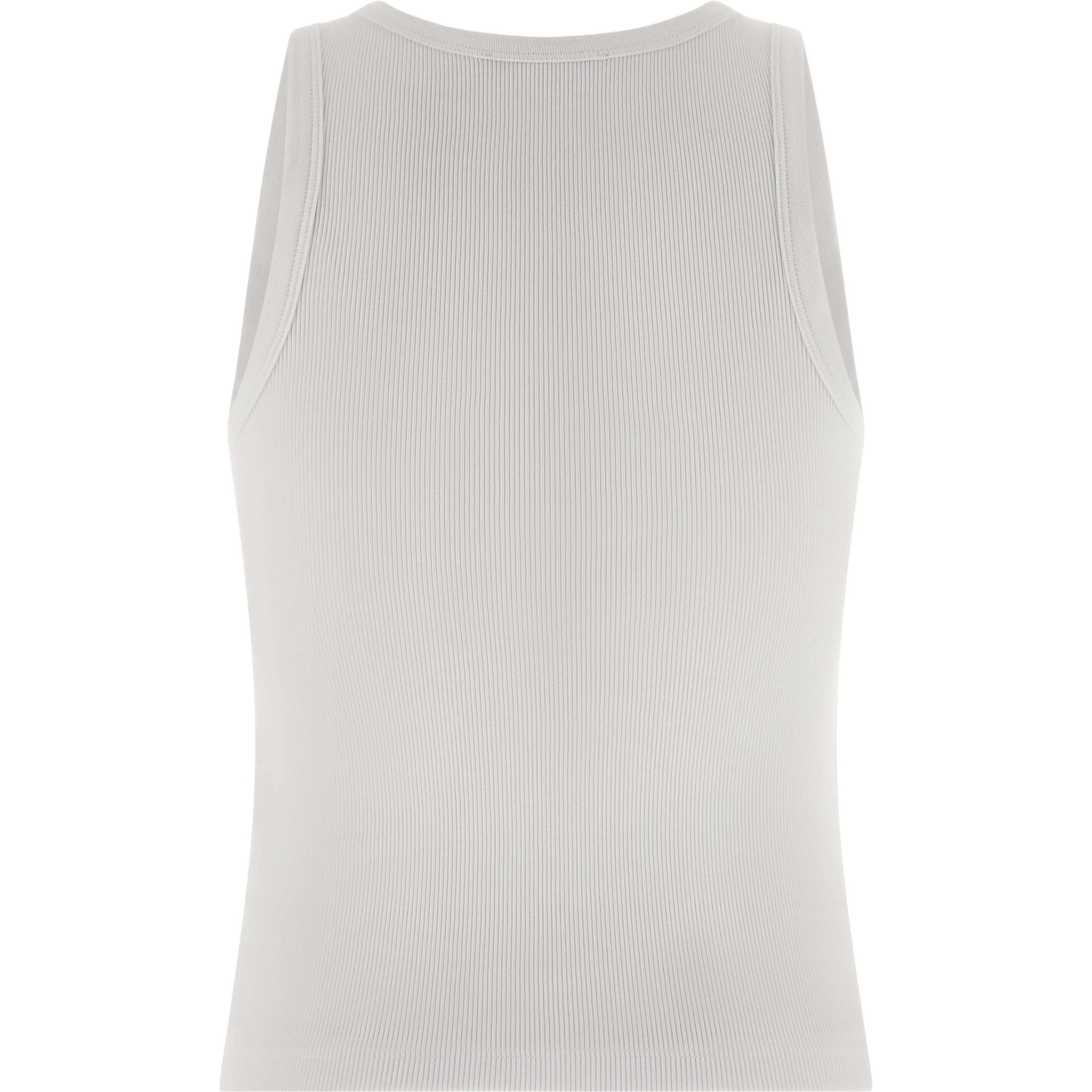 White Cotton Sleeveles T-Shirt