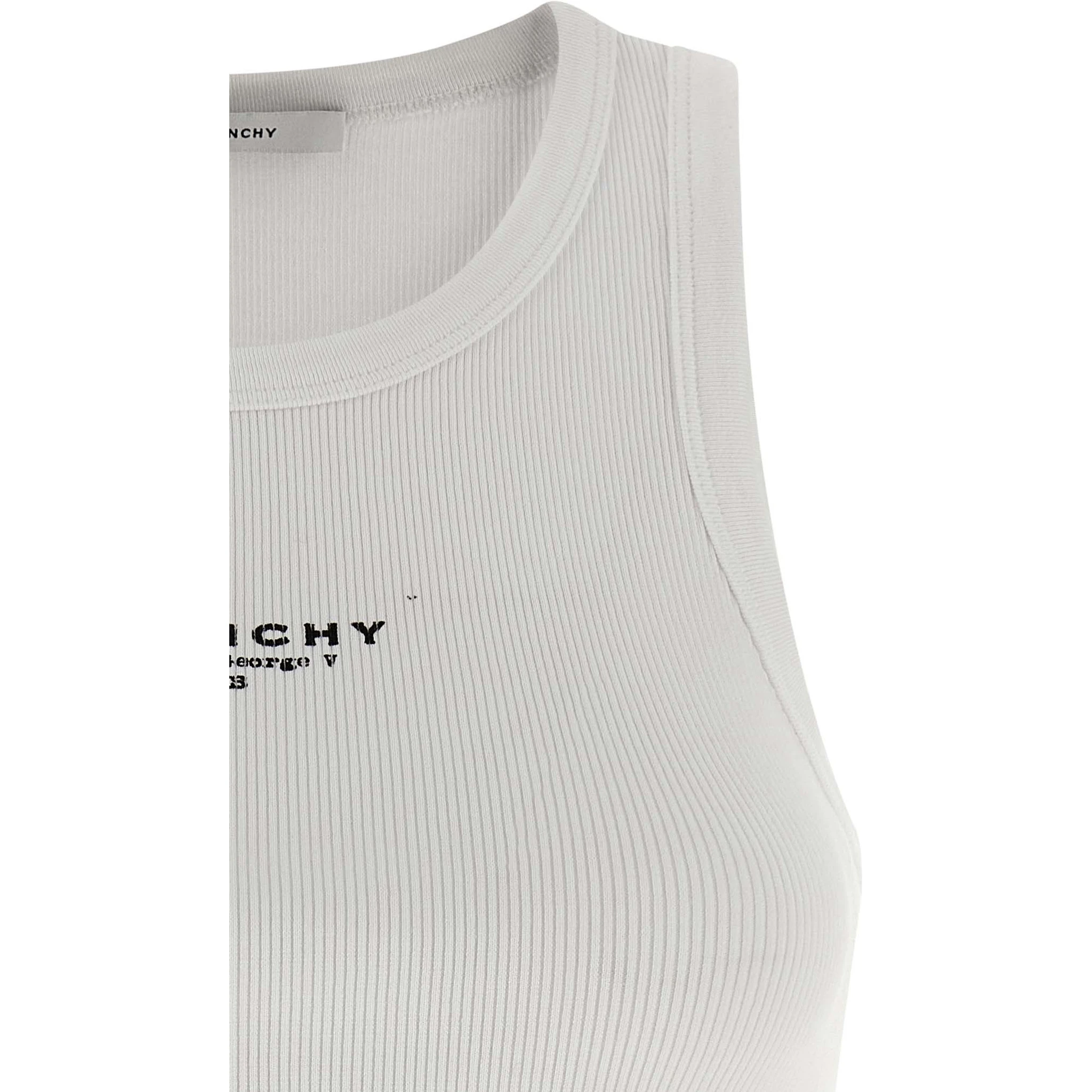 White Cotton Sleeveles T-Shirt