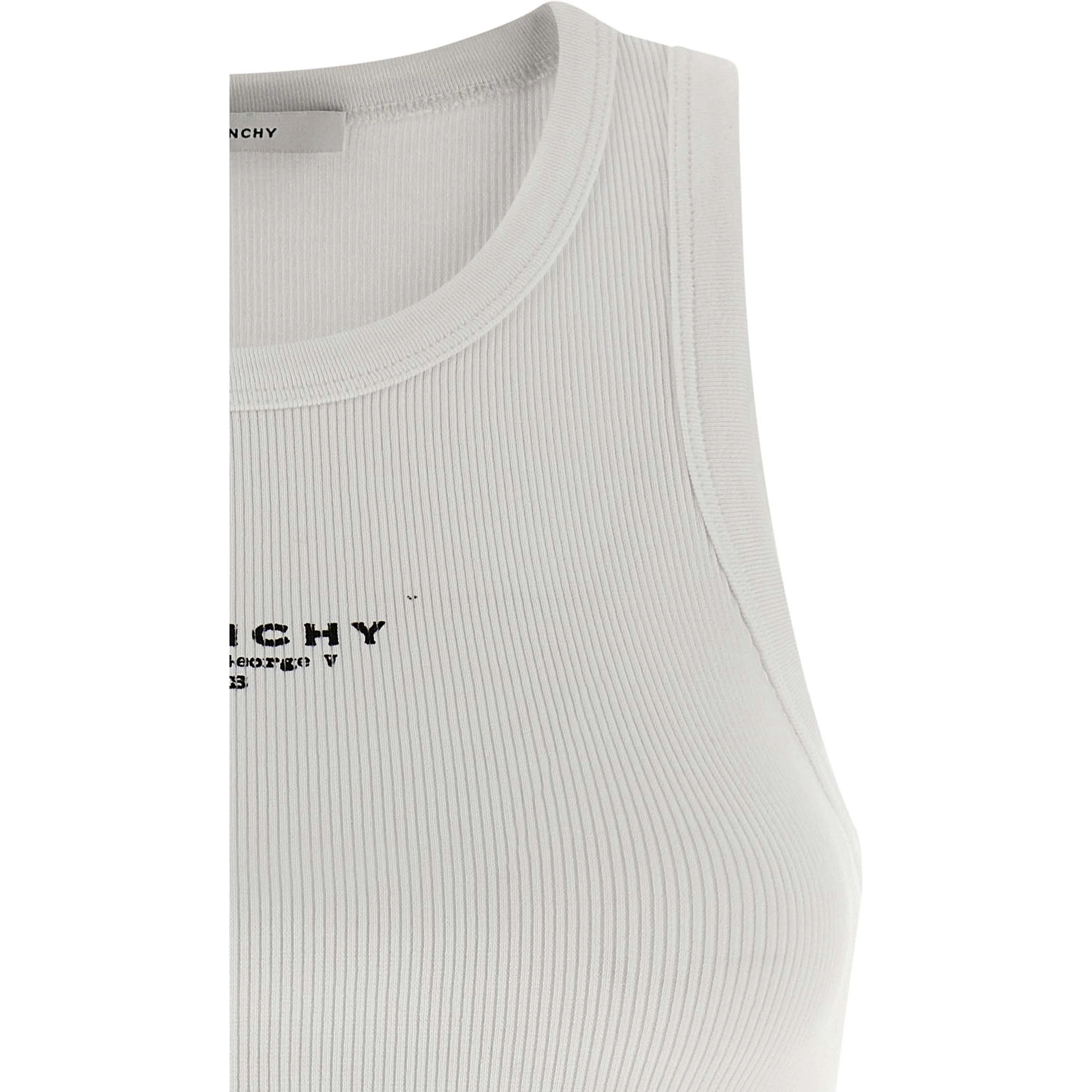 White Cotton Sleeveles T-Shirt