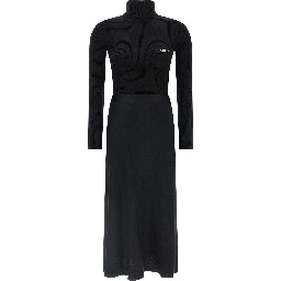 Black Lycra Midi Dress