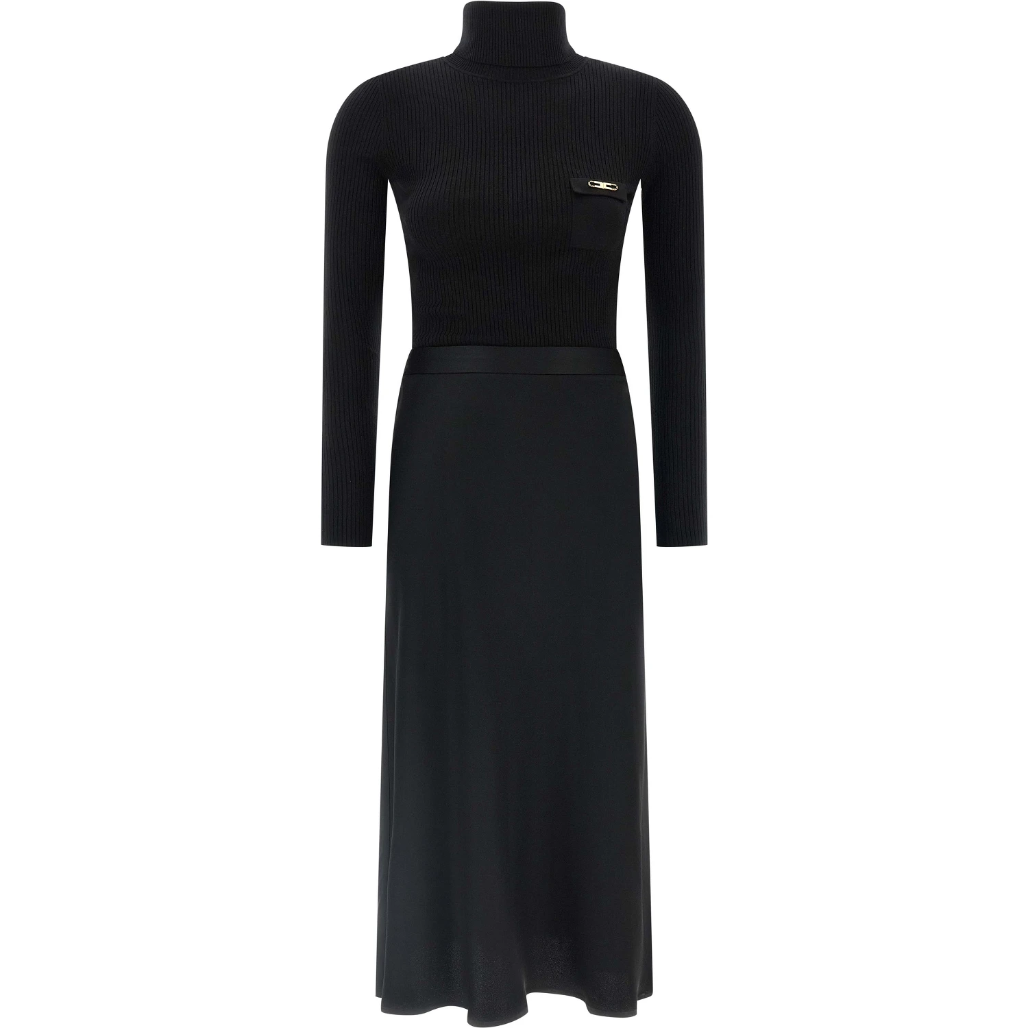 Black Lycra Midi Dress
