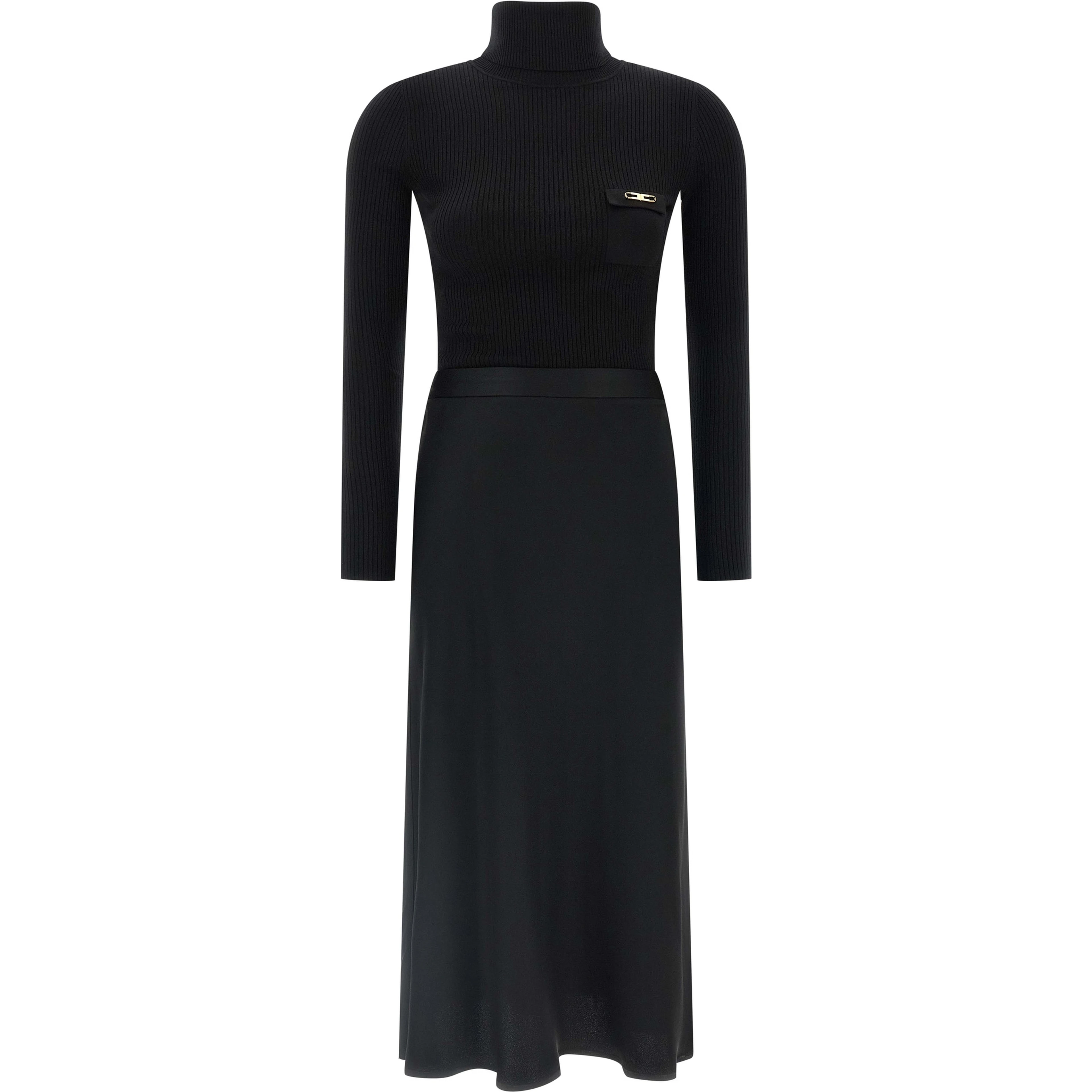 Black Lycra Midi Dress