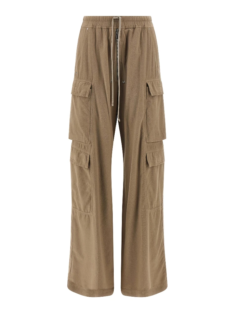 Beige Cotton Cargo Pants