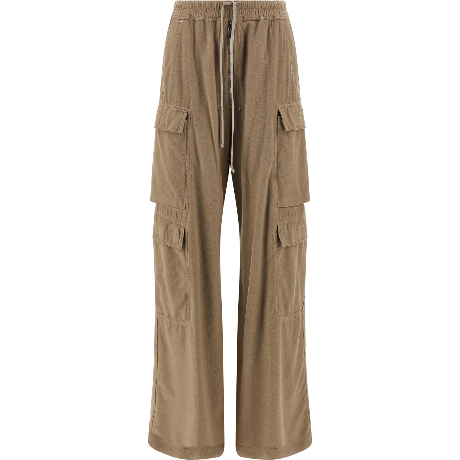 Beige Cotton Cargo Pants