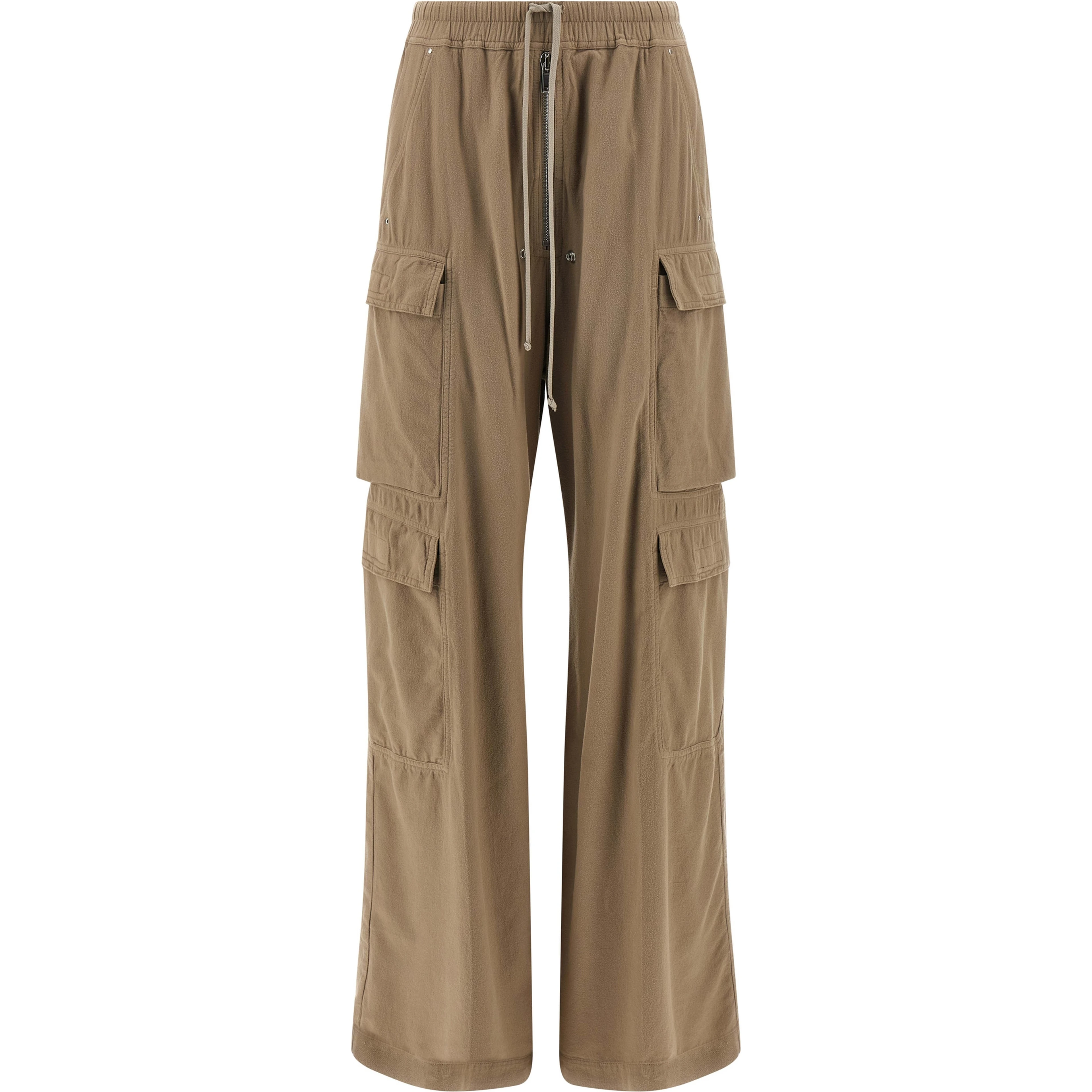 Beige Cotton Cargo Pants