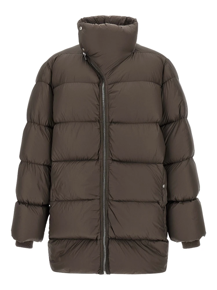 Brown Nylon Full-Length Jacket