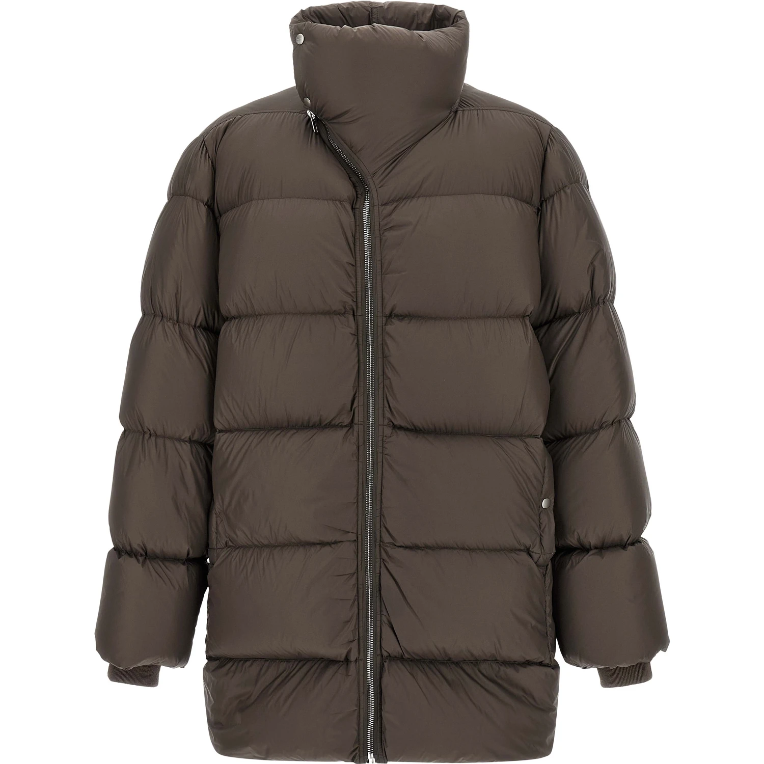 Brown Nylon Full-Length Jacket