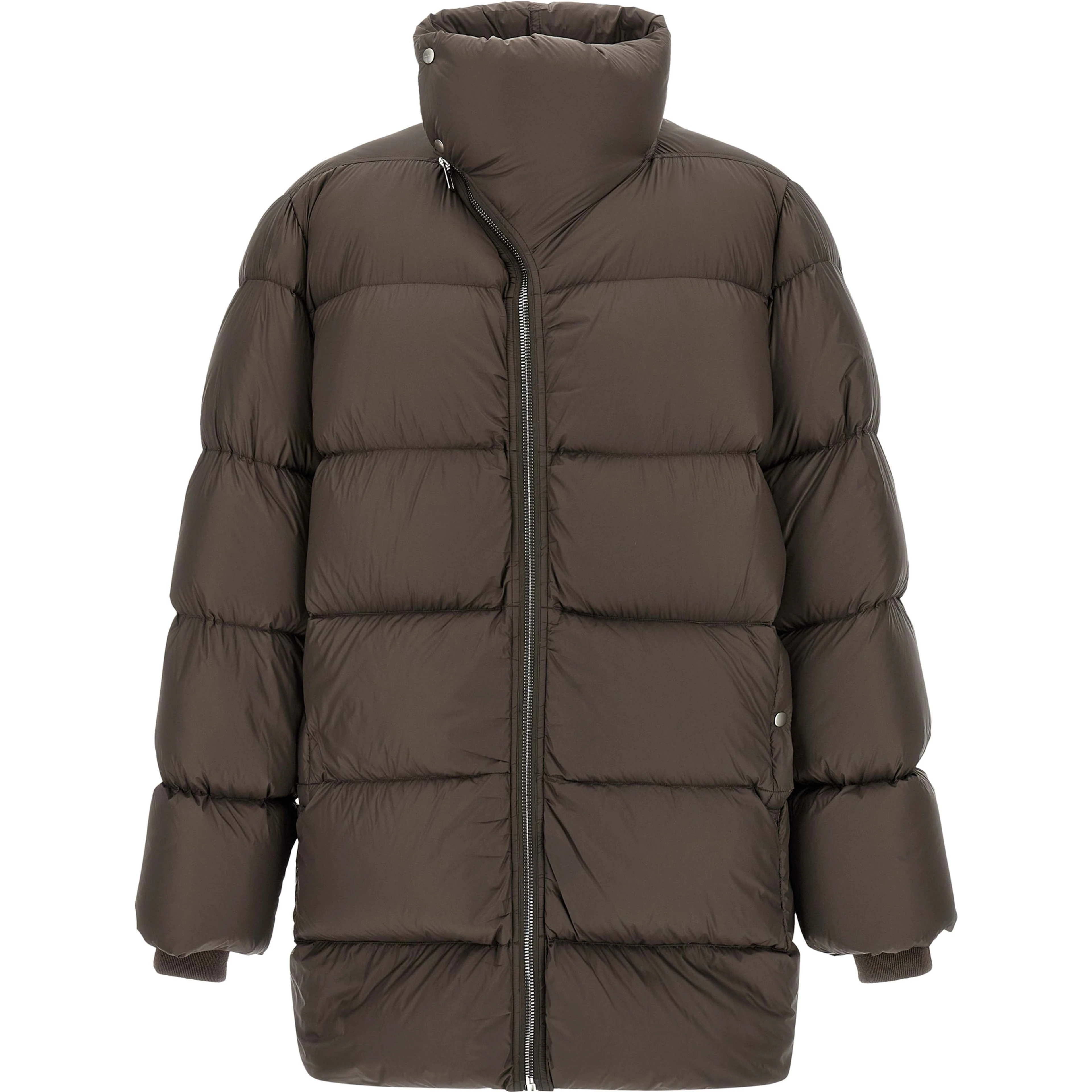 Brown Nylon Full-Length Jacket