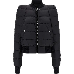 Black Nylon Bomber