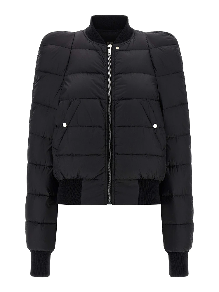 Black Nylon Bomber