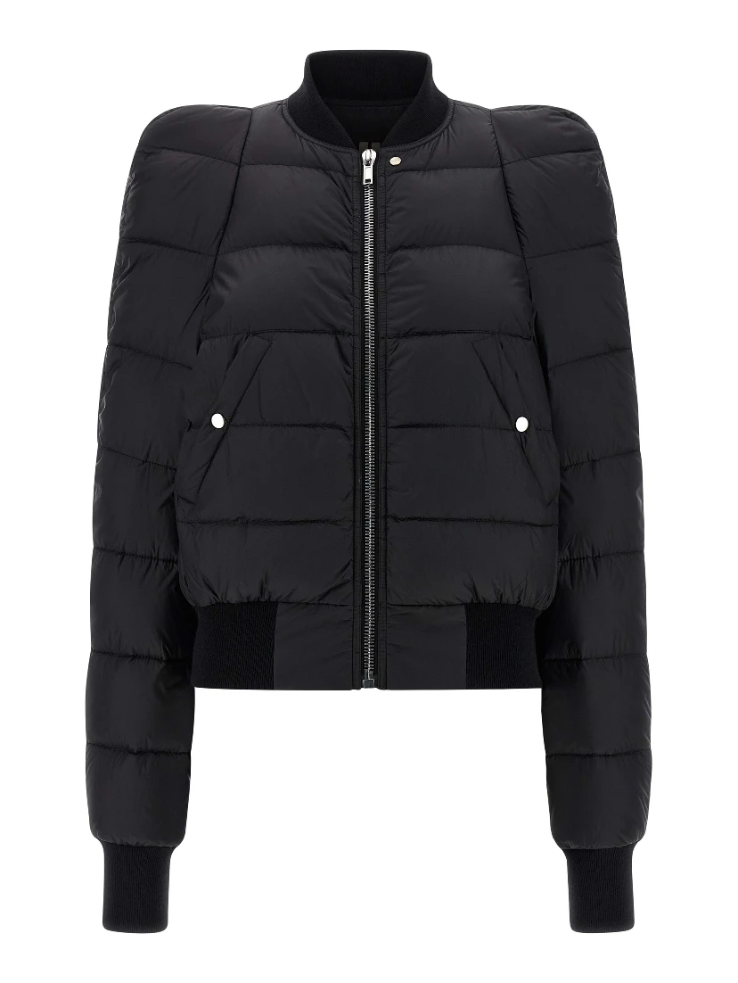 Black Nylon Bomber