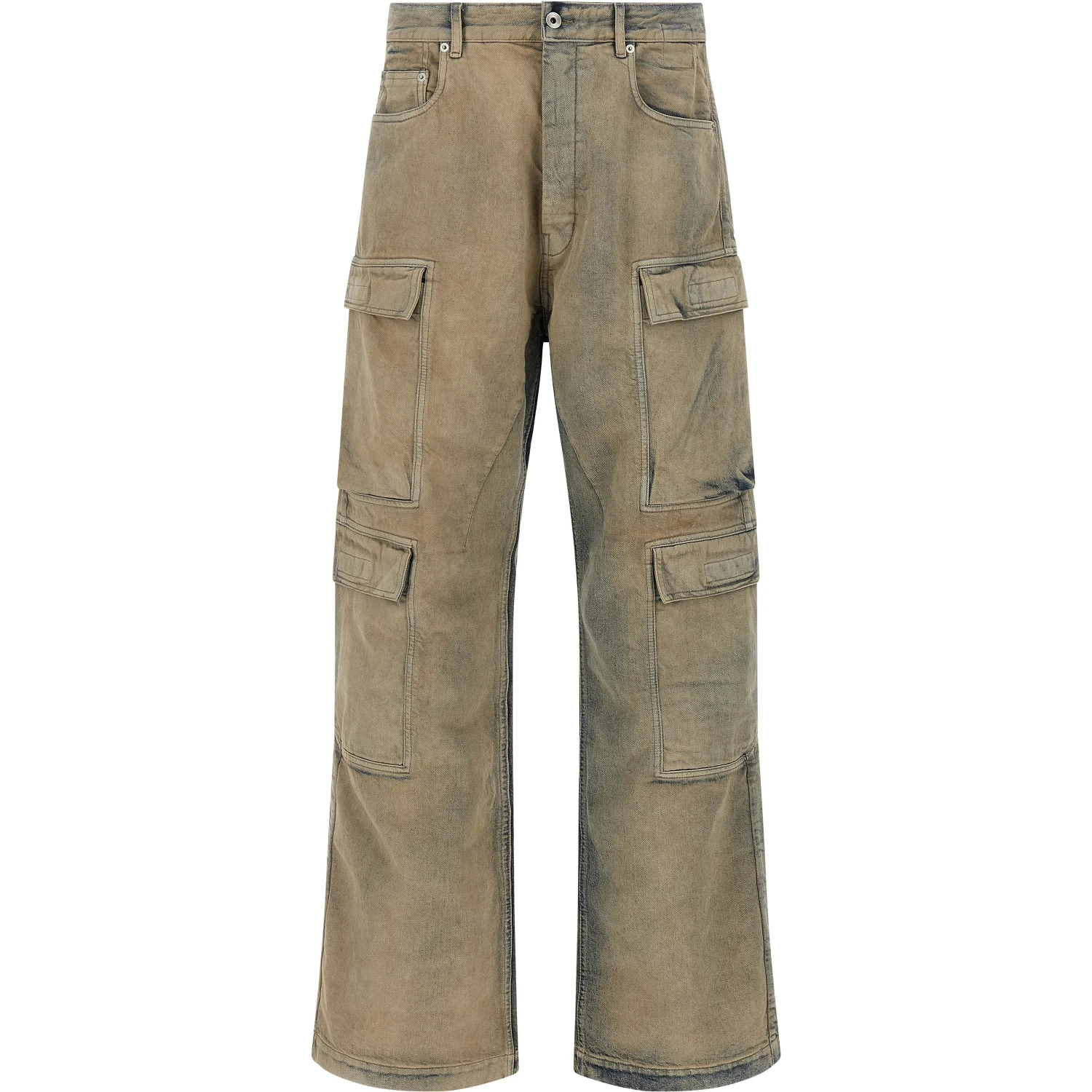 Beige Cotton Cargo Pants