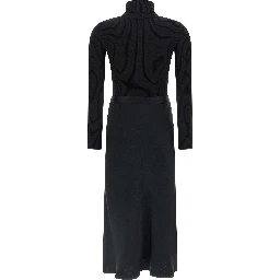 Black Lycra Midi Dress