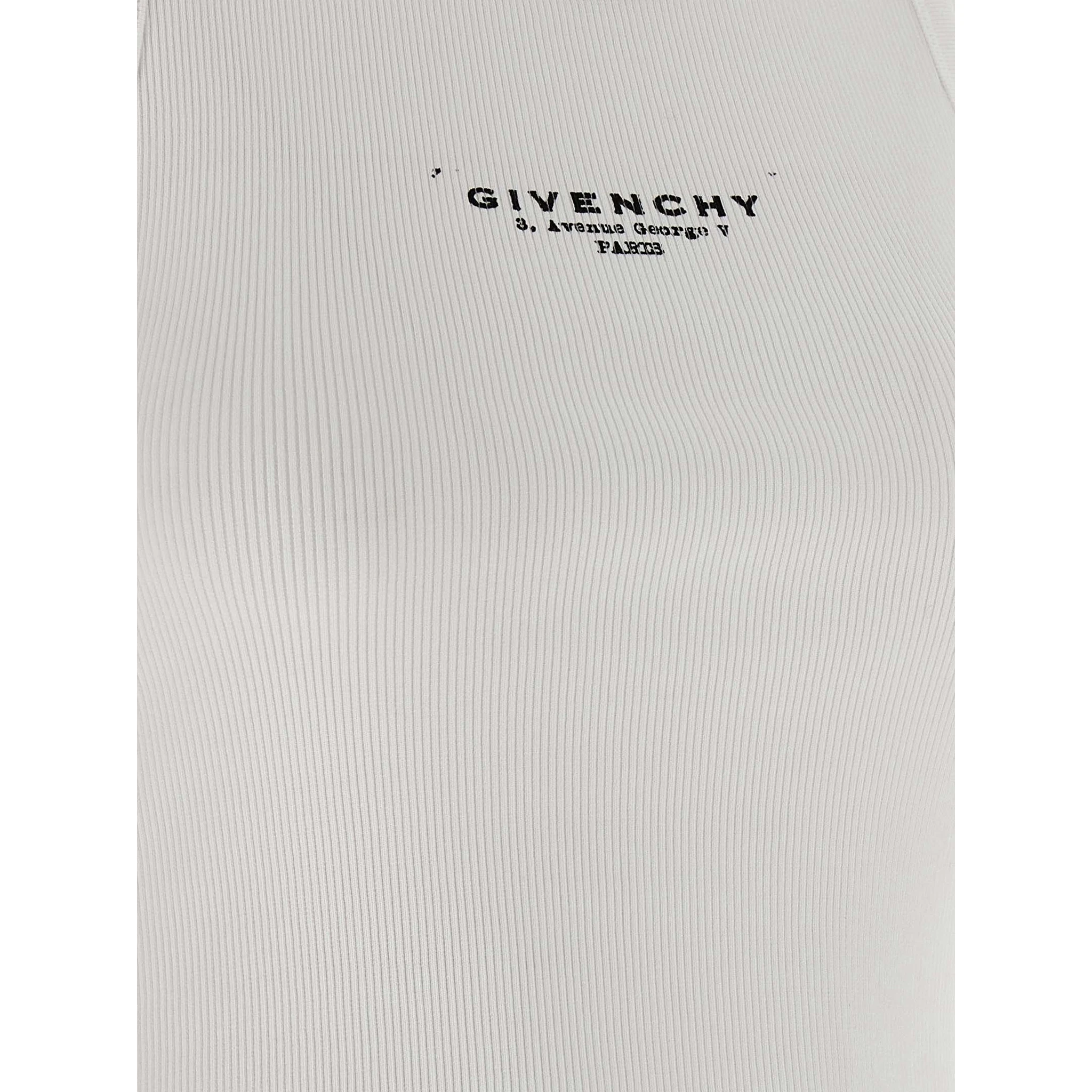 White Cotton Sleeveles T-Shirt