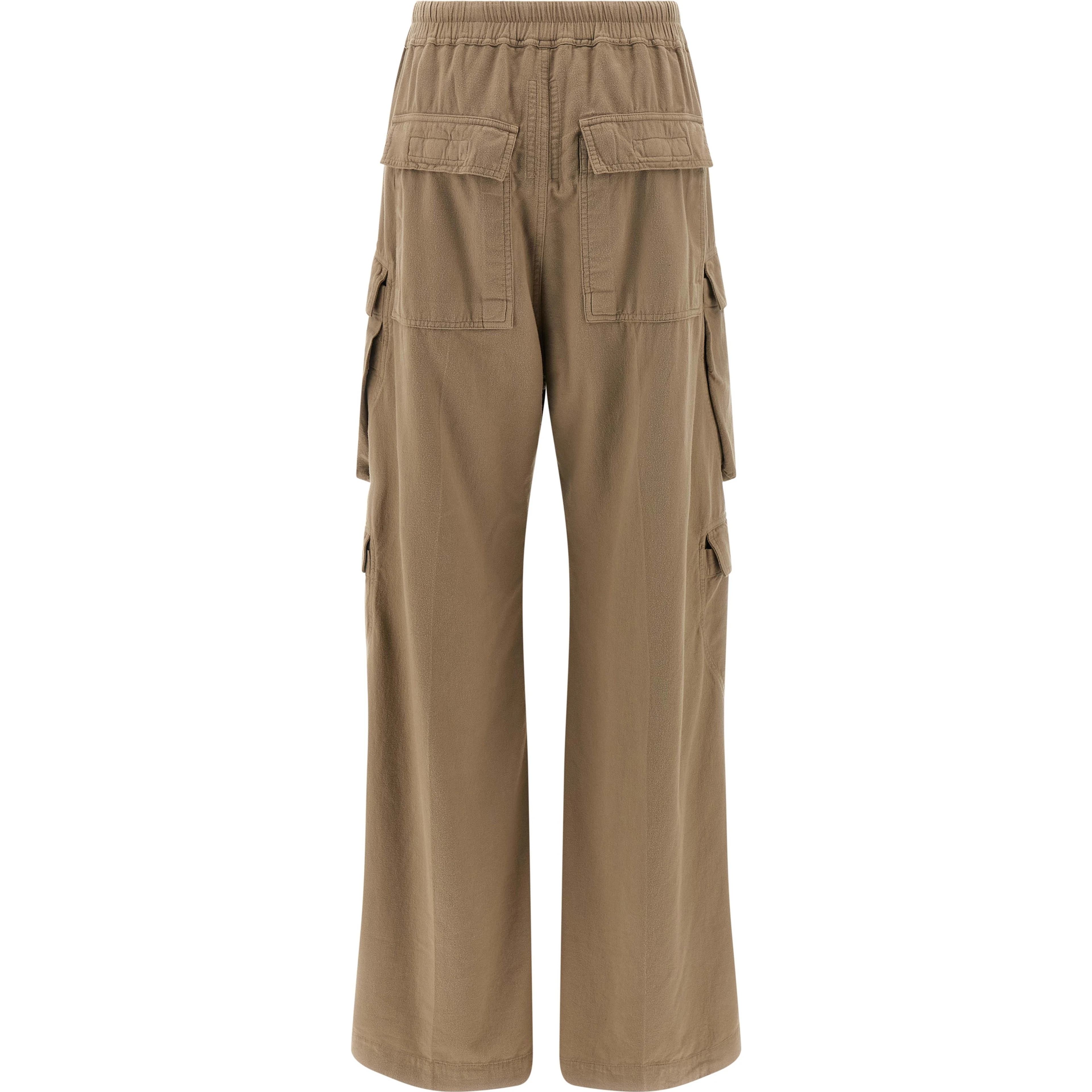 Beige Cotton Cargo Pants