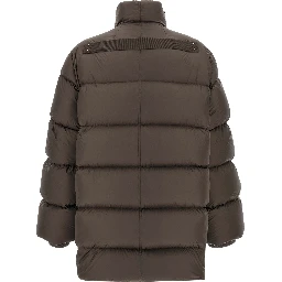 Brown Nylon Full-Length Jacket