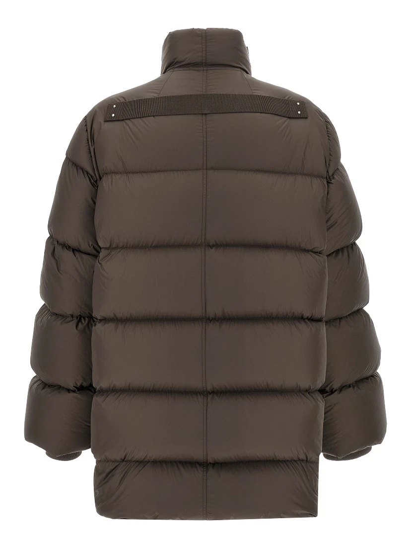 Brown Nylon Full-Length Jacket