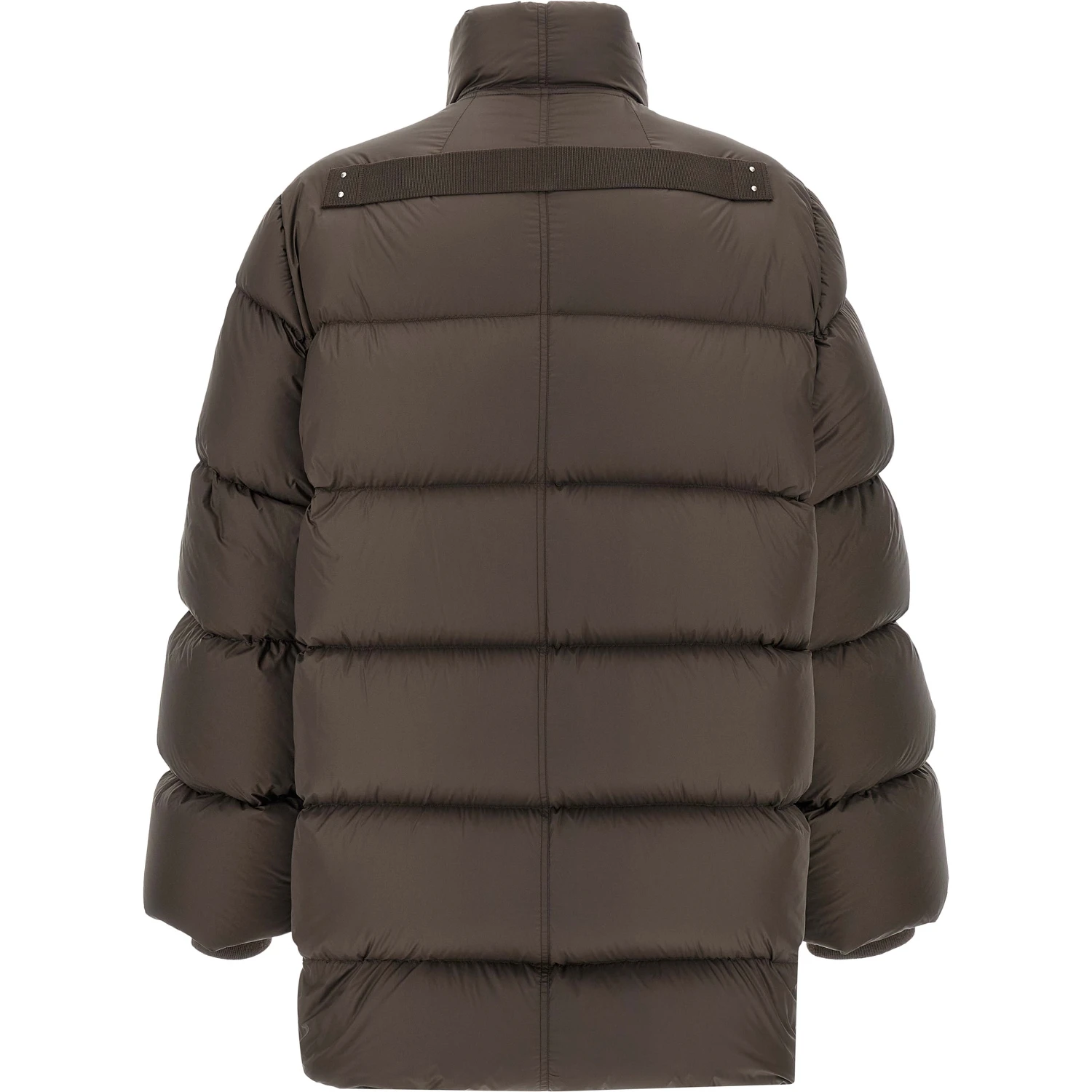 Brown Nylon Full-Length Jacket