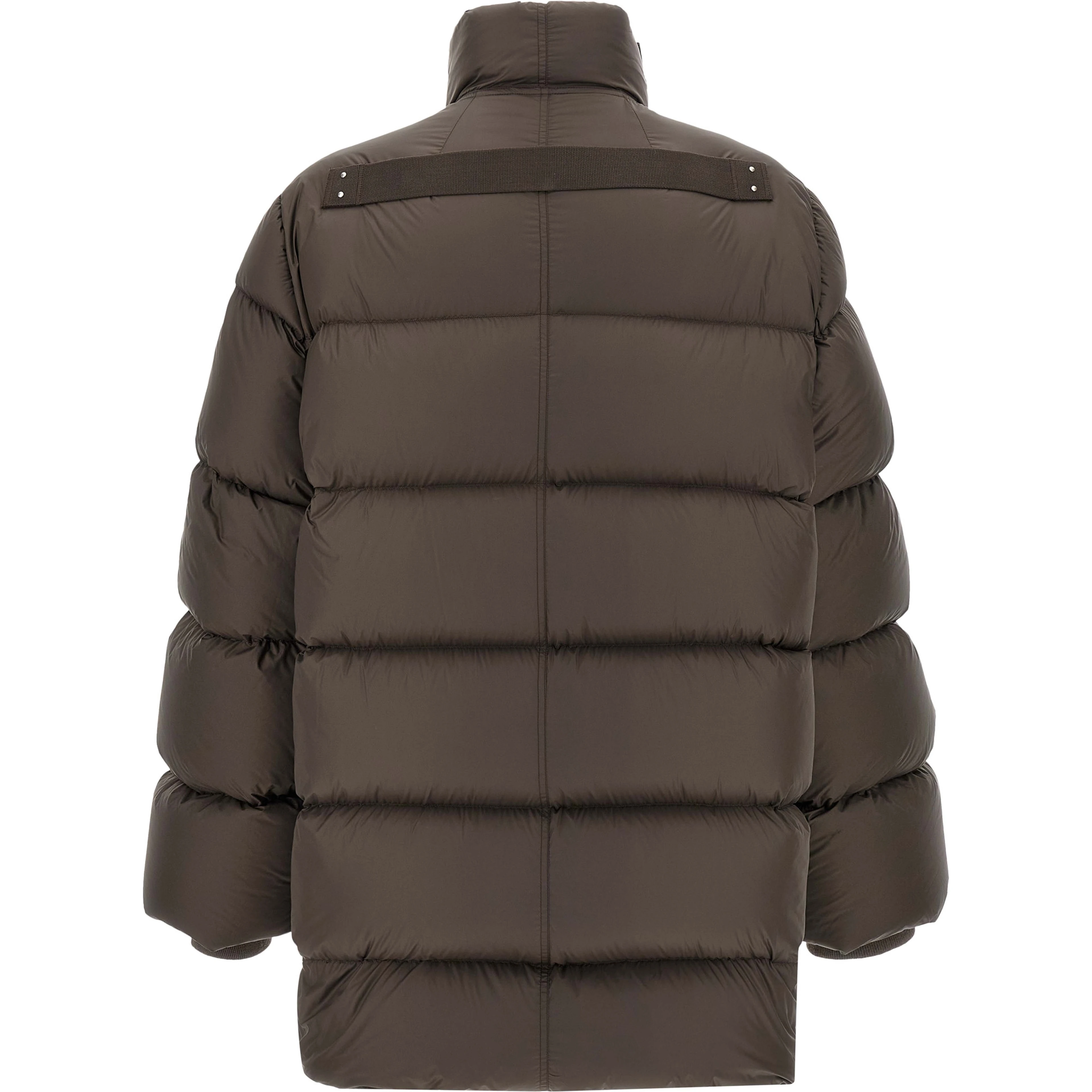 Brown Nylon Full-Length Jacket