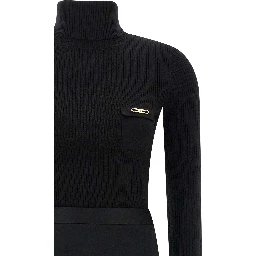 Black Lycra Midi Dress