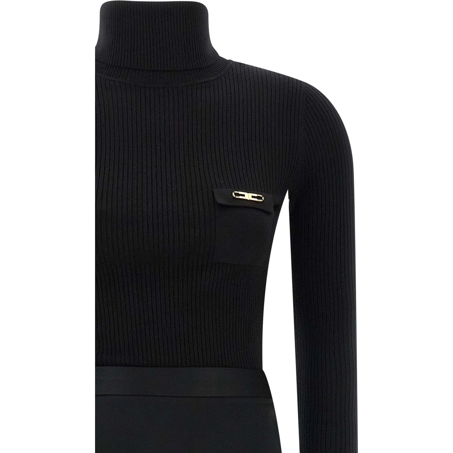 Black Lycra Midi Dress