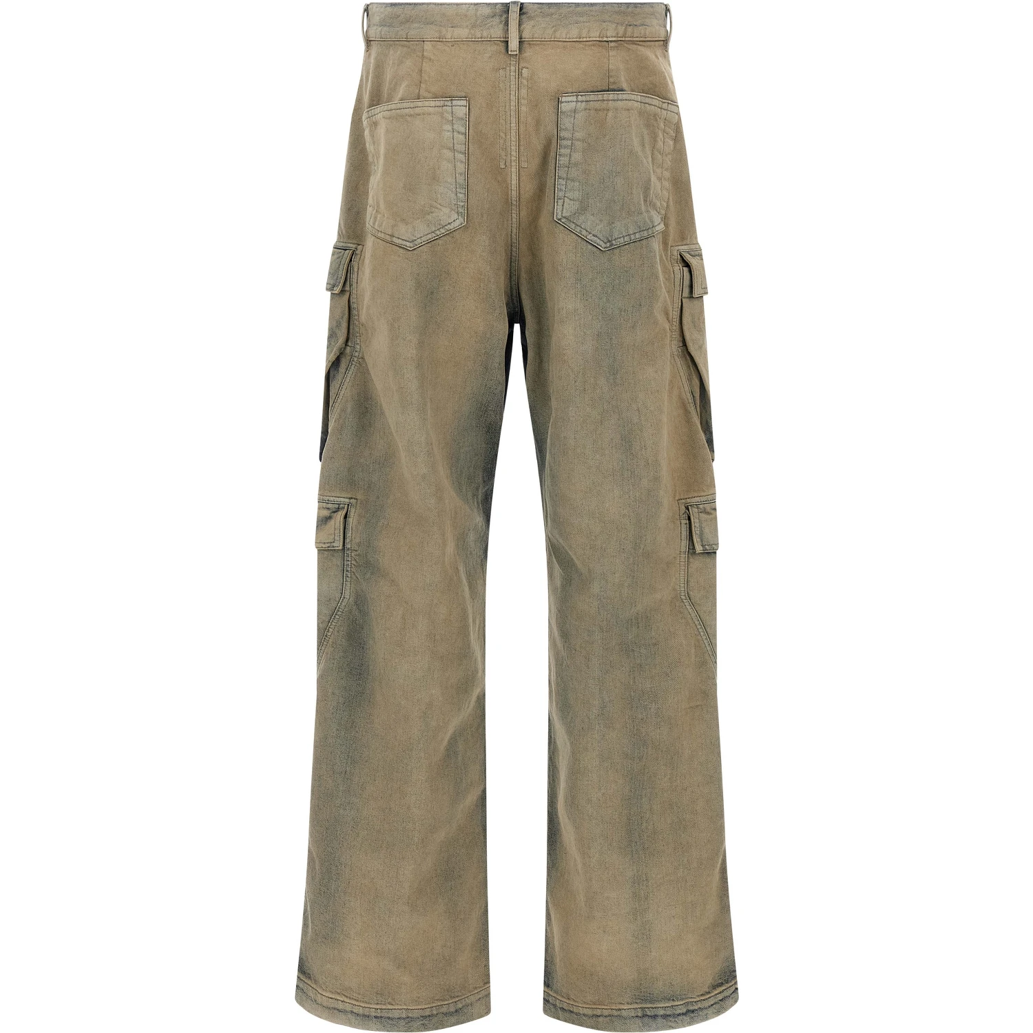 Beige Cotton Cargo Pants