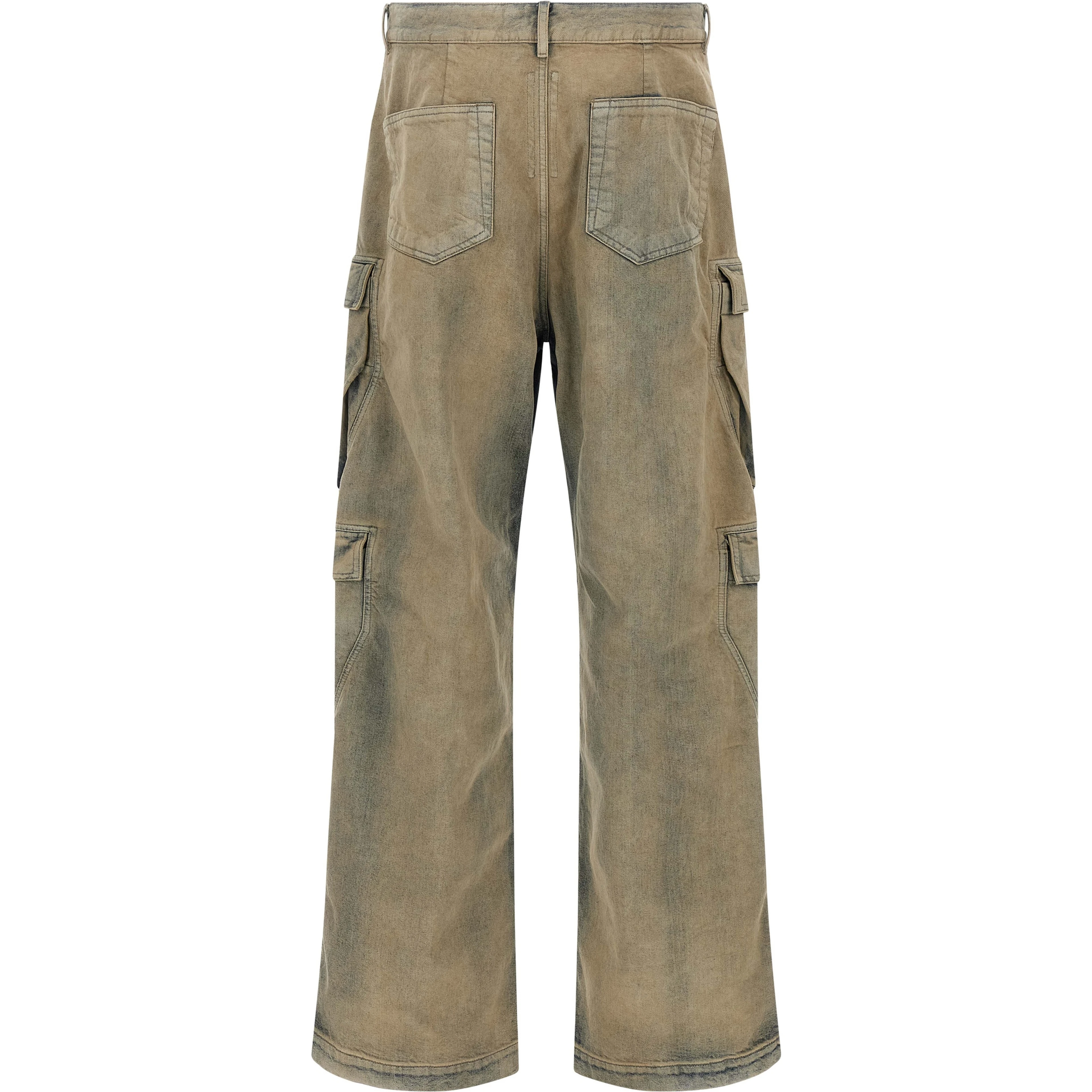 Beige Cotton Cargo Pants