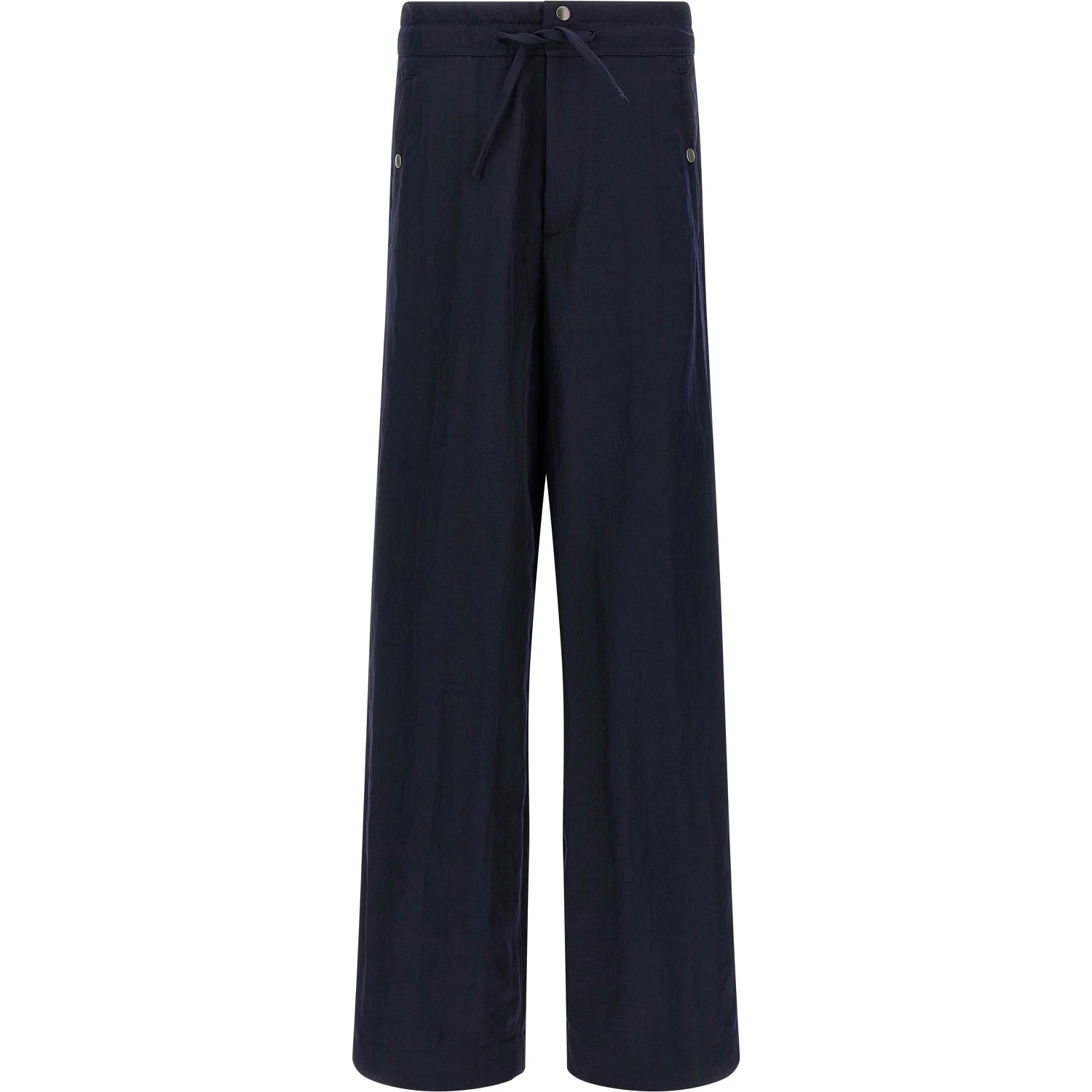 Blue Nylon Casual Pants